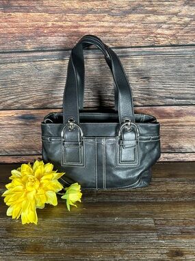 Coach Soho Shoulder Tote with silver buckle hardware!